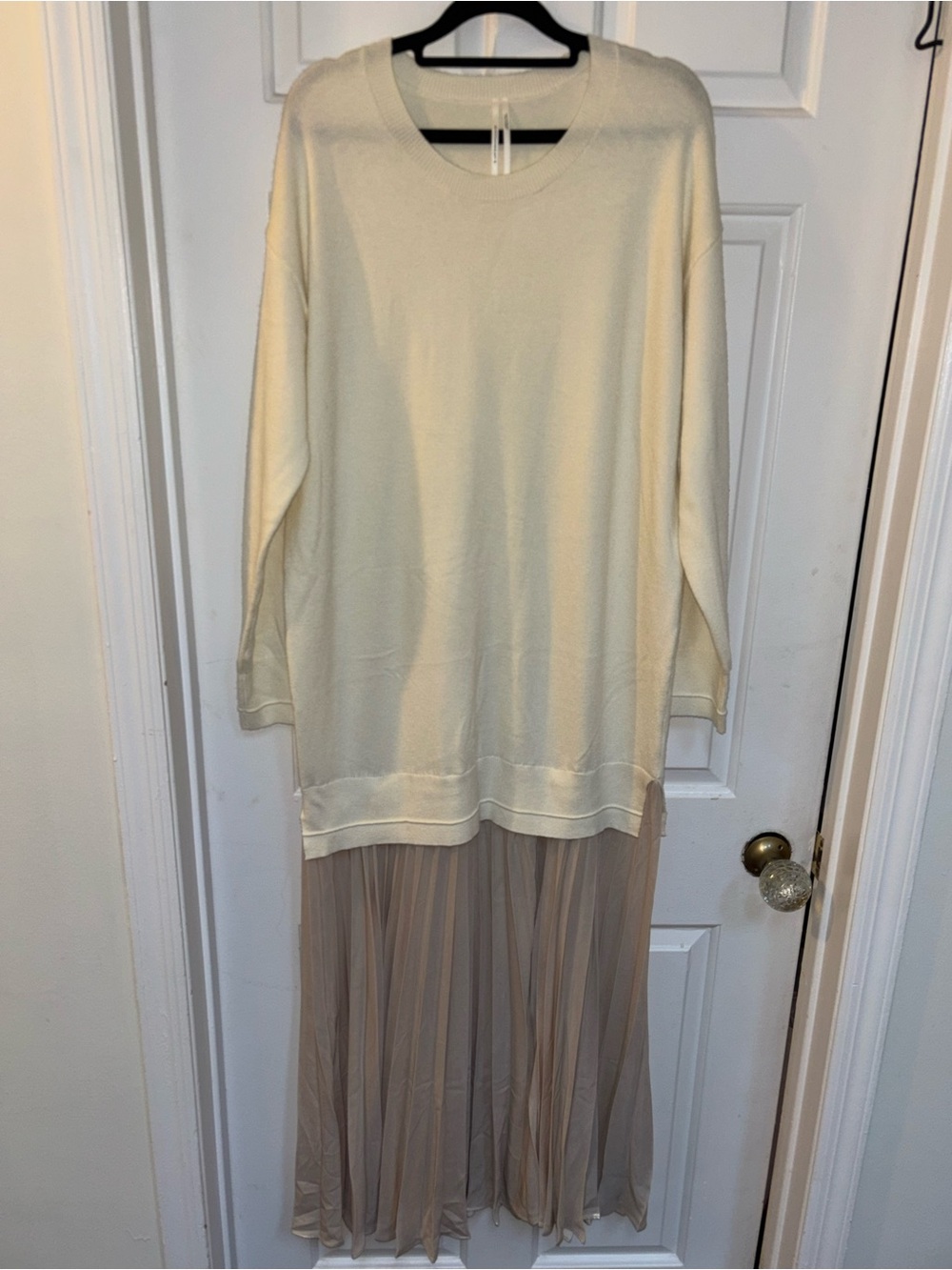 NWT retail $198 size M #Anthropologie “Long Sleeve Pleated Twofer Midi Dress”. - Picture 3 of 6